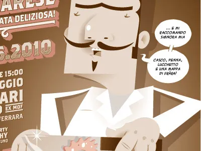 La Sagra del Pignone Ferrarese alleycat character fixed gear flyer illustration