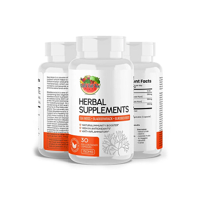 Herbal Supplements Seamoss + Bladderwreak bladderwreak burdock healthy herbal label natural organic seamoss supplement