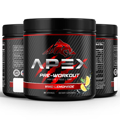 APEX Pre-Workout dietary supplement fitness health label packaging pre workout protein sport