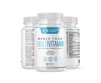 Vegan Vitality Multivitamin label mockup multivitamin packaging design vegan vitality