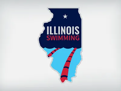 Illinois Swimming Secondary Logo athletics branding chicago design excercise identity illinois illustration local sports committee logo olympics sports sports committee swimming team sports water youth sports