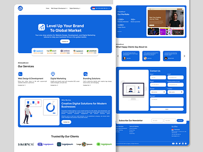 Digital agency agency blue branding clean digital agency digital marketing freelancer landing page minimalist modern rating ui web design