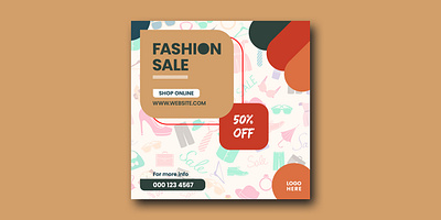 Fashion Sale Social Media Post Template store