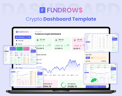 Fundrows – Free Bootstrap Crypto Dashboard Template admin dashboard bootstrap crypto crypto admin crypto admin dashboard crypto dashboard crypto financial cryptocurrency cryptocurrency dashboard css3 dashboard dashboard template design designtocodes financial dashboard free fundrows ui website