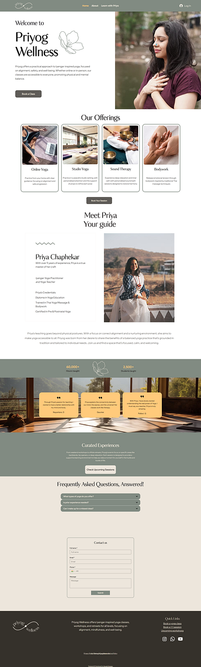 Priyog Wellness Website Design ui user friendly web design wix