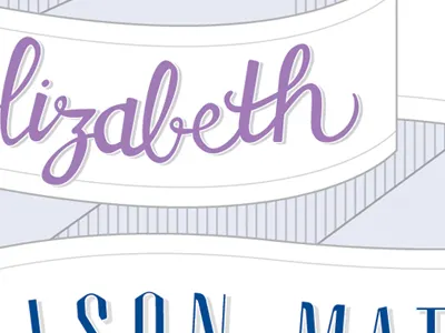 Wedding Invite 2 banner handdrawn invite losttype script