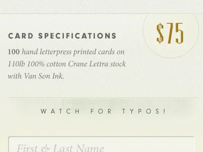 Hoban Cards 2.0.1 - Checkout Screen checkout input light price