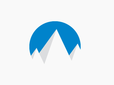 Rejected blue grey logo mountains
