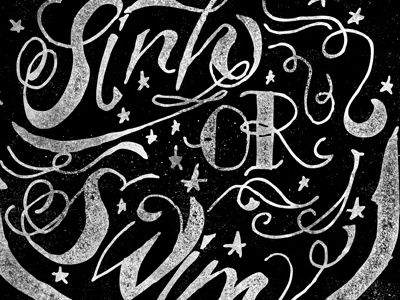 Sink or Swim Type handdrawn illustration type typography
