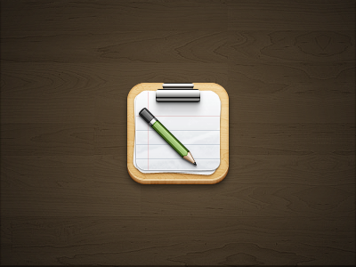 Clipboard iOS clipboard ios metal paper pencil wood