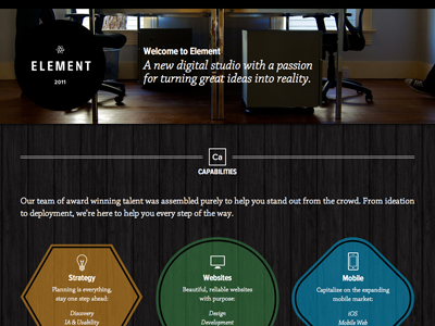 Element website update chaparral dark proxima nova website wood panels