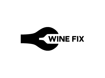 Wine Fix concept fix idea logo spanner wine