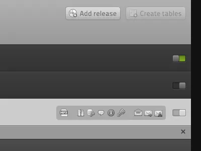 Press & Play release actions dashboard black close cms dark dashboard icons music promo switch techno toggle ui web