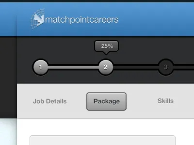 Add a job bar blue button modern percentage process progress slick steps tag