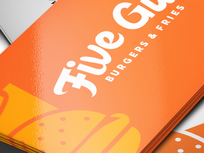 Business Card branding burger business cards design fries logo orange shadows word logos yellow