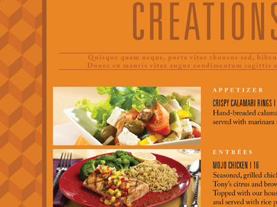 Creations — Menu Comp deco geometric orange