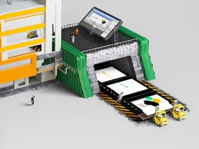 Unrealistic Building for print production house 3d areaprint billboard building green orange photoshop print work