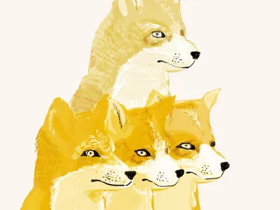 Foxy Love animals art cute fox fun illustration