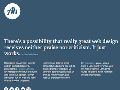 Working on something new blue open sans typography vollkorn website wip