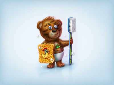 Hygiene bear-guard icon icons illustration