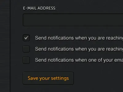 Dark CPANEL Theme button check checkbox cpanel dark form inset noise