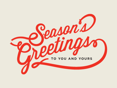 Seasons Greatings holiday script typography