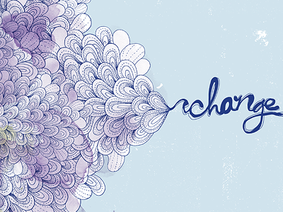 CHANGE blue change distressed graphic design green hand drawn illustration organic purple texture typography