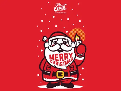 Merry Christmas from Gianluca character design illustration typography