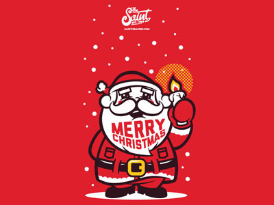 Merry Christmas from Gianluca character design illustration typography