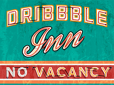 Dribbble Inn Sign 1 dribbble look neon sign vintage