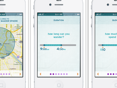 Wander Interface Design app iphone ui ux