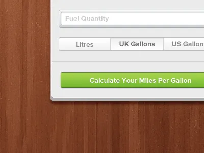 Whats my MPG buttons clean green gui wood