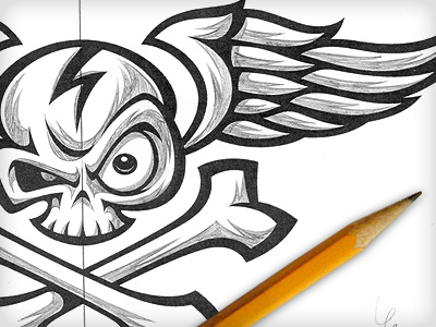 Skull & Bonz graphic illustration sketch vector vonster