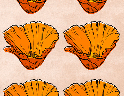 Poppy Delight—Procreate california poppies california poppy illustration pop art poppies poppy procreate