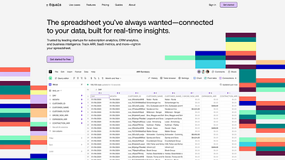 New website for Equals branding design equals marketing saas spreadsheet video website