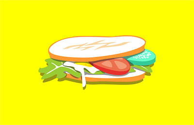 Roti Sandwich Robasada by Wedha bread design digital flat graphic design illustration roti sandwich vector