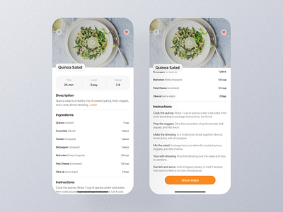 Recipe Details Mobile App Ui app design mobile recipe recipe app recipe dashboard recipe deatils view recipe design recipe details recipe experience recipe interface recipe mobile recipe option recipe page recipe screen recipe setting recipe ui recipe widget screen ui