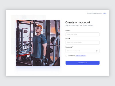 Create an account app clean design flat ui ux