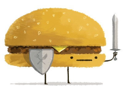 Burger Knight digital illustration photoshop