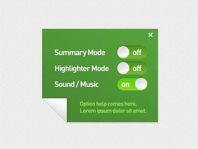 Option Box design ui web design