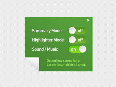 Option Box design ui web design