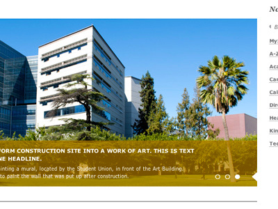 Slider: Color Overlay & Caption Positioning building nivoslider sjsu slider web design website yellow