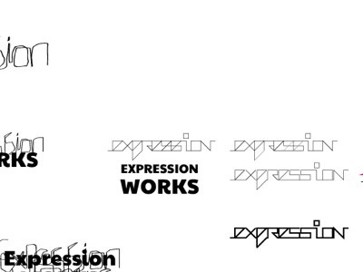 Expression Works - Rough 1 - Thinking design expressionworks ideas logo rough sketches thinking