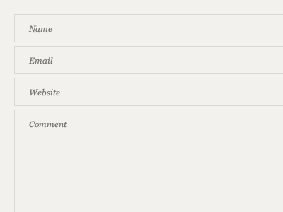 Comment Submission Form form georgia helvetica minimal monochrome