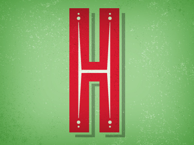 Holiday H h letter red texture type typography