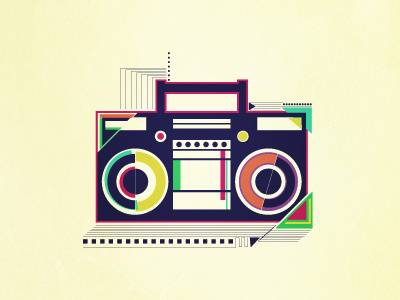 IT CAN CHANGE THE WORLD boombox color palette colors illustration lines palette