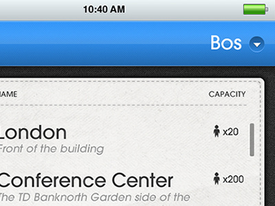 Conference Room Locator iphone location mobile ui