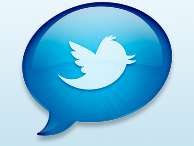 Twitter Icon app bird blue bubble chat chat bubble gloss glyph icon tweet twitter twitter icon white