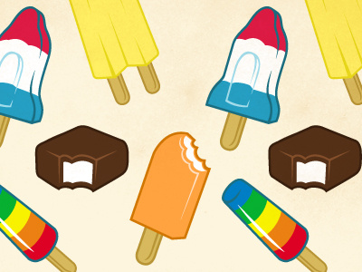 Frozen Desserts Ver2. black and white blake stevenson cartoon character sketch desserts drawing frozen ice cream illustration jetpacks and rollerskates pattern popsicle sketch