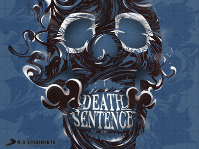 Death Sentence - Skull blue complex cool death design digital art experiment mo mox poster skull smoke white wish